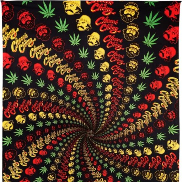 Cheech & Chong Rasta Spiral Tapestry ~ Officially Licensed ~ 60" x 90" ~ New! - Picture 2 of 4
